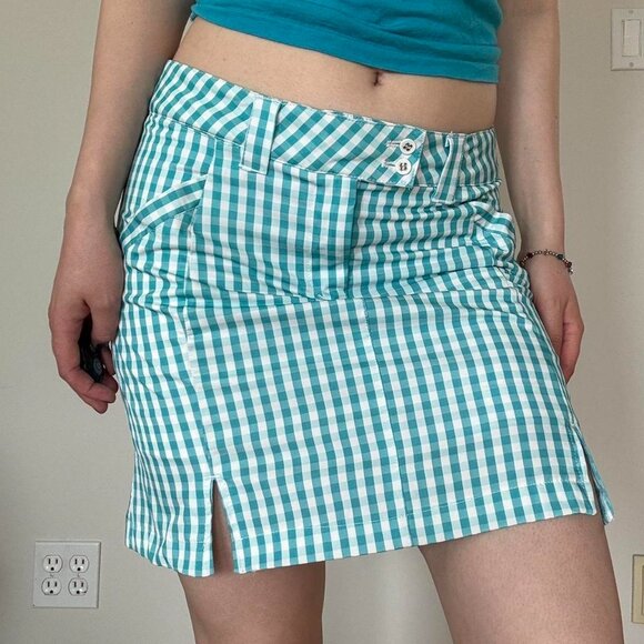 blue and white gingham sport skort - Picture 2 of 8